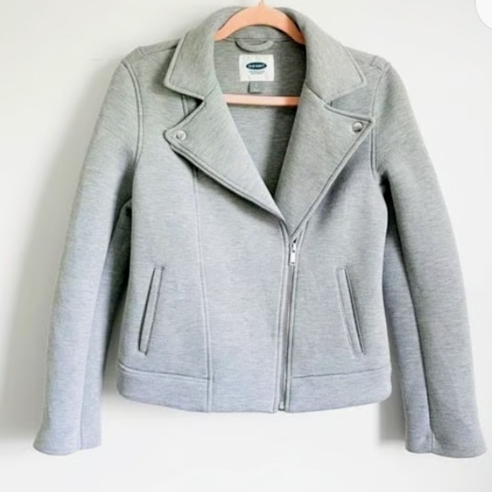 Old Navy Light Gray Women's Leather Jacket